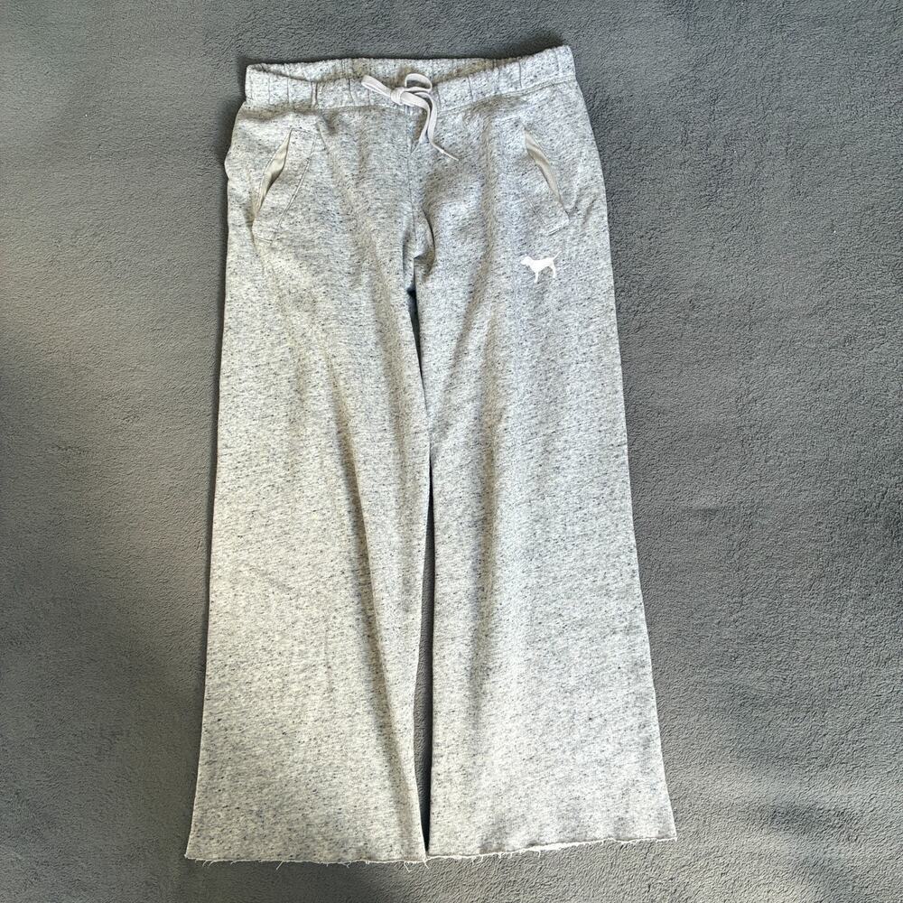 Vintage Victoria's Secret PINK Grey Wide Leg Flare Sweatpants Women's Size Small